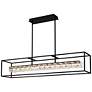 1_Dazzle 48"W Matte Black and Crystal LED Linear Chandelier