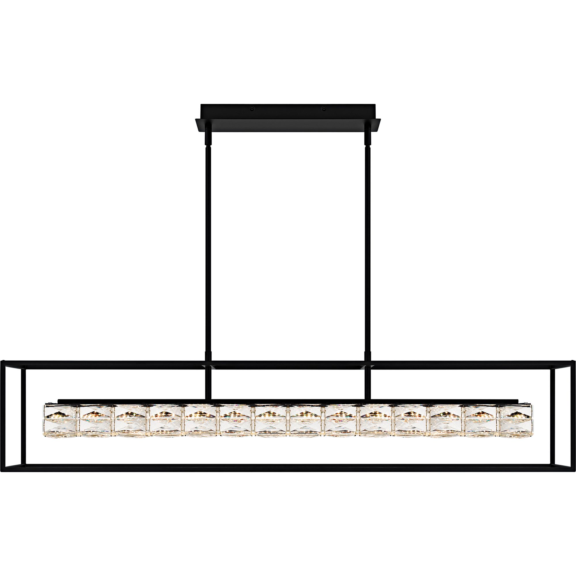 Image 3 Dazzle 48"W Matte Black and Crystal LED Linear Chandelier more views