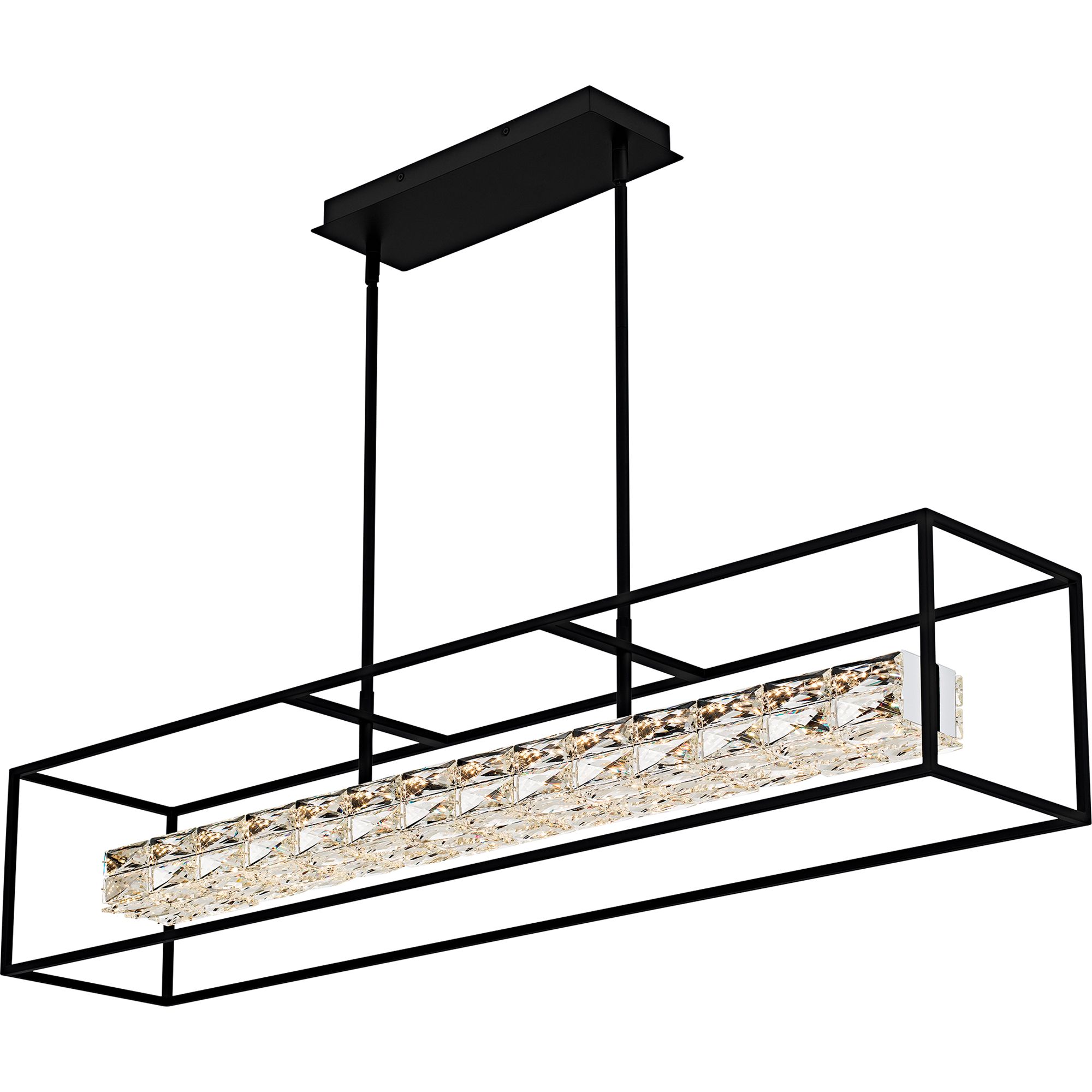 Image 4 Dazzle 48"W Matte Black and Crystal LED Linear Chandelier more views
