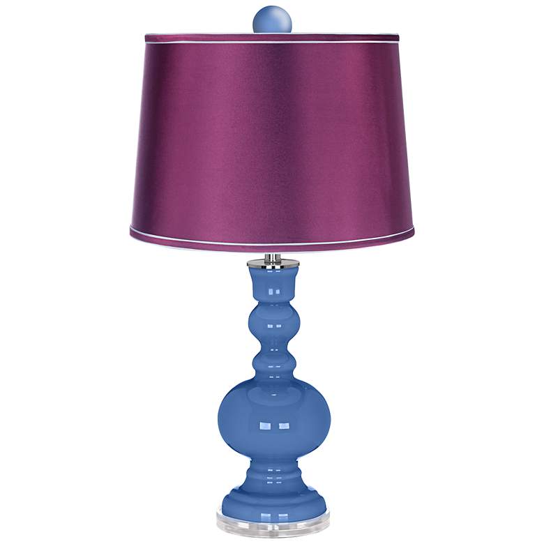 Image 1 Dazzle Apothecary Lamp-Finial and Satin Plum Shade