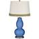 Dazzle Double Gourd Table Lamp with Scallop Lace Trim