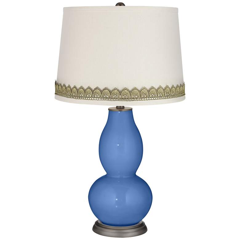 Image 1 Dazzle Double Gourd Table Lamp with Scallop Lace Trim
