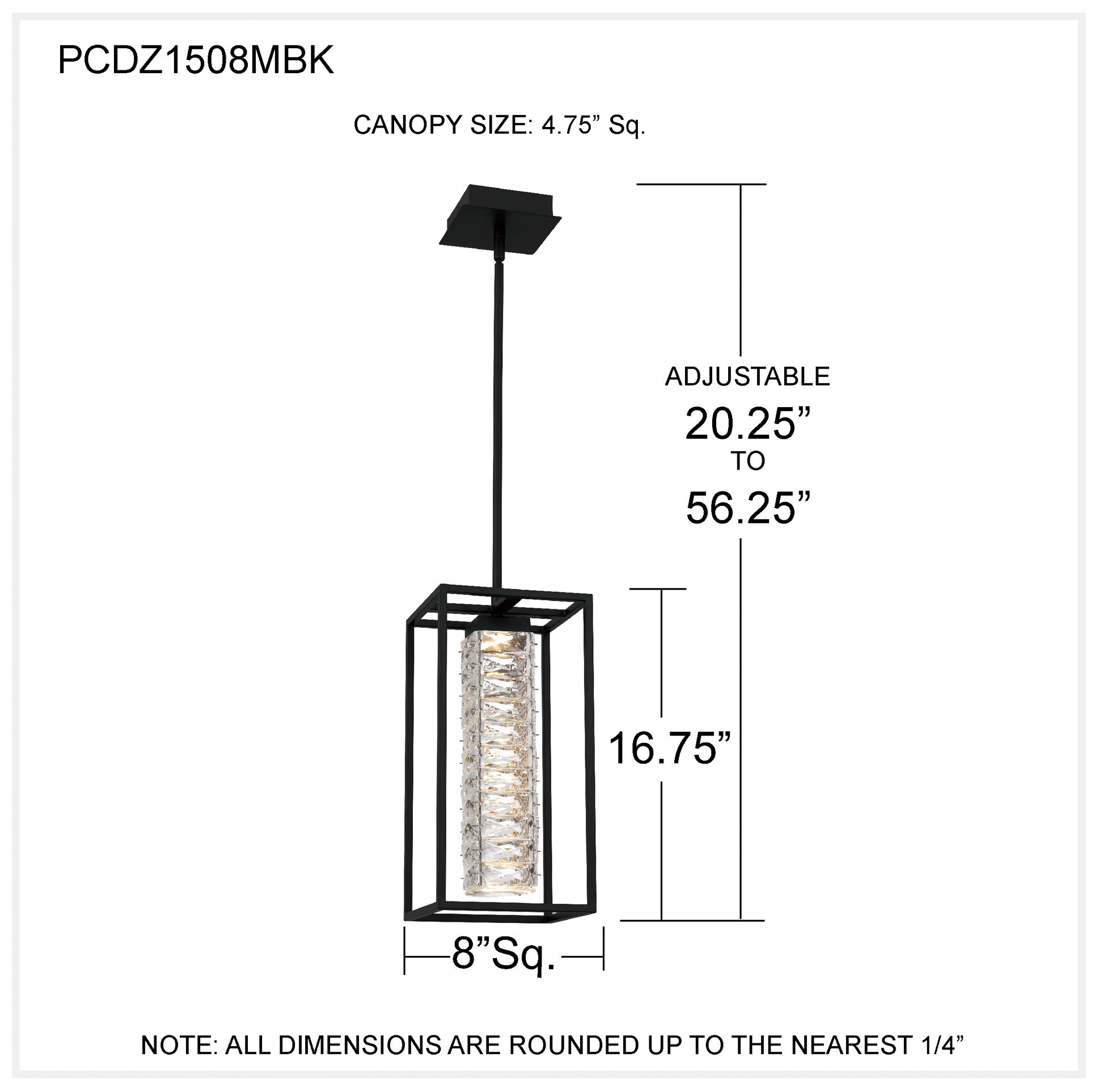 Dazzle Integrated LED Matte Black Mini Pendant Light