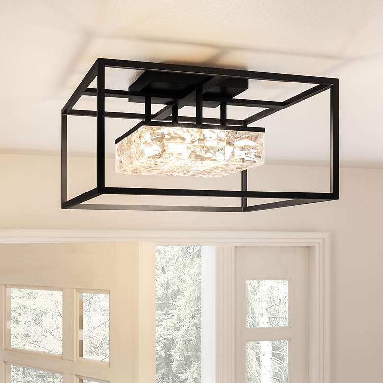 Image 1 Dazzle Integrated LED Matte Black Semi-Flush Mount
