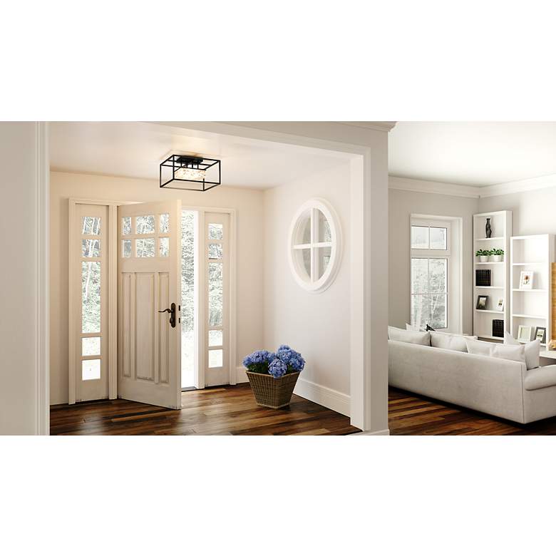 Image 3 Dazzle Integrated LED Matte Black Semi-Flush Mount more views