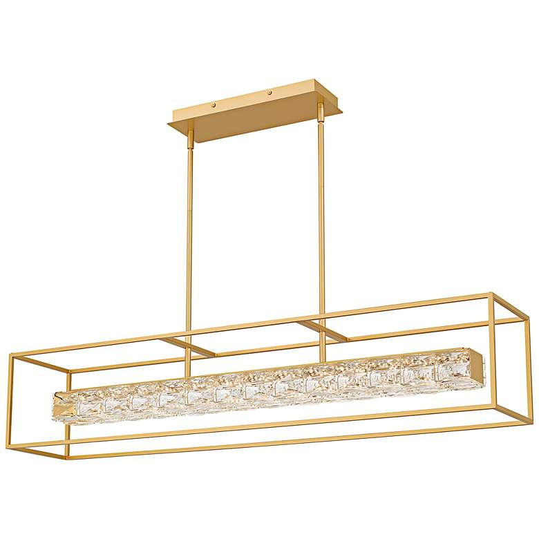 Image 1 Dazzle Integrated LED Soft Gold Linear Chandelier