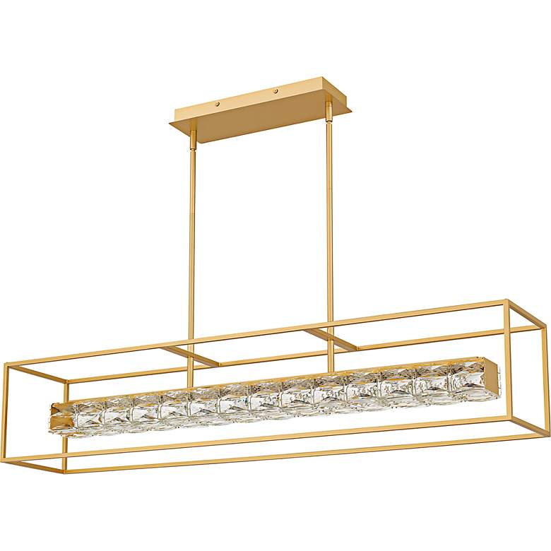 Image 2 Dazzle Integrated LED Soft Gold Linear Chandelier more views