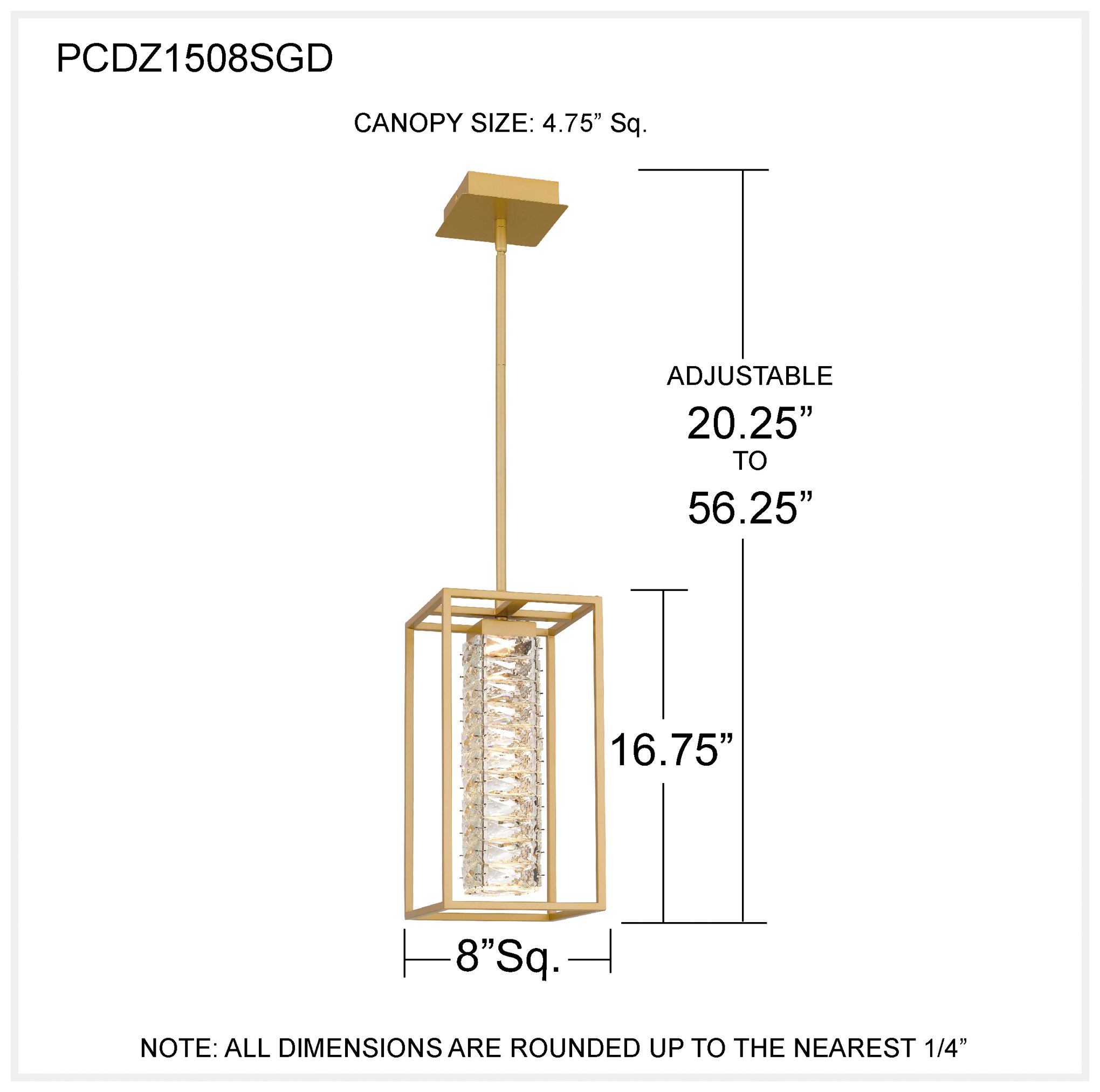 Dazzle Integrated LED Soft Gold Mini Pendant Light