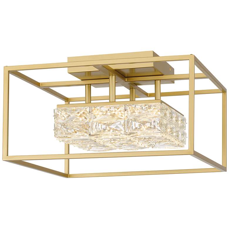 Image 2 Dazzle Integrated LED Soft Gold Semi-Flush Mount