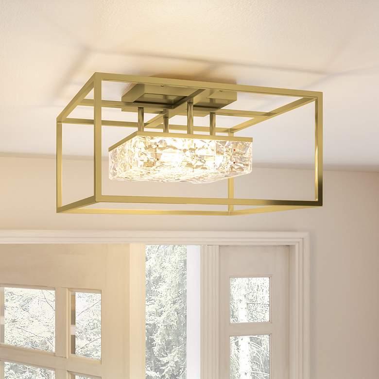 Image 1 Dazzle Integrated LED Soft Gold Semi-Flush Mount
