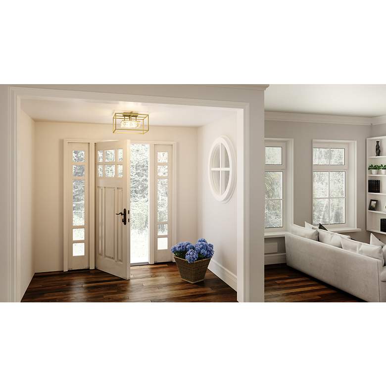 Image 3 Dazzle Integrated LED Soft Gold Semi-Flush Mount more views