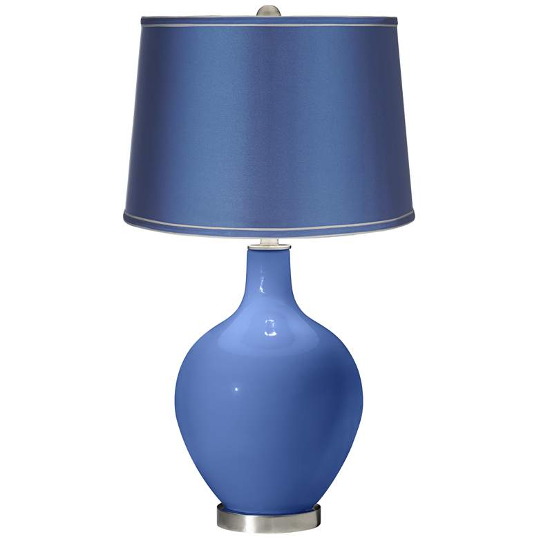 Image 1 Dazzle - Satin Blue Shade Ovo Table Lamp
