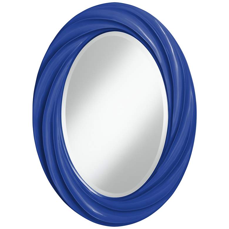 Image 1 Dazzling Blue 30 inch High Oval Twist Wall Mirror