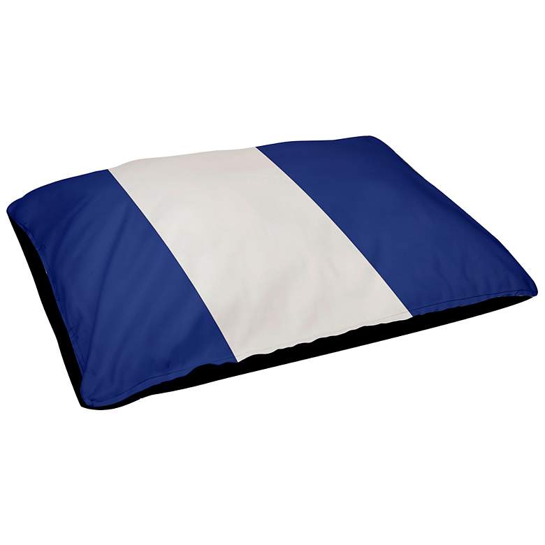 Image 1 Dazzling Blue and White Three Striped Large Dog Bed