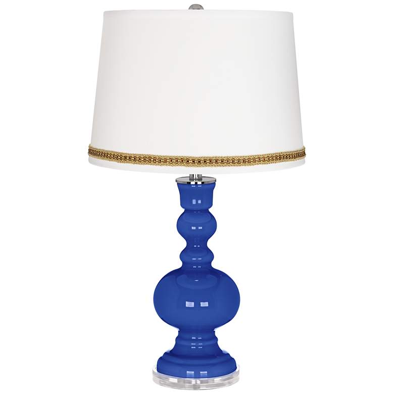 Image 1 Dazzling Blue Apothecary Table Lamp with Braid Trim