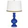 Dazzling Blue Apothecary Table Lamp with Braid Trim