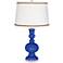 Dazzling Blue Apothecary Table Lamp with Twist Scroll Trim