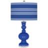 Dazzling Blue Bold Stripe Apothecary Table Lamp