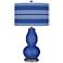 Dazzling Blue Bold Stripe Double Gourd Table Lamp