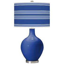 Image1 of Dazzling Blue Bold Stripe Ovo Table Lamp
