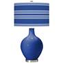 Dazzling Blue Bold Stripe Ovo Table Lamp