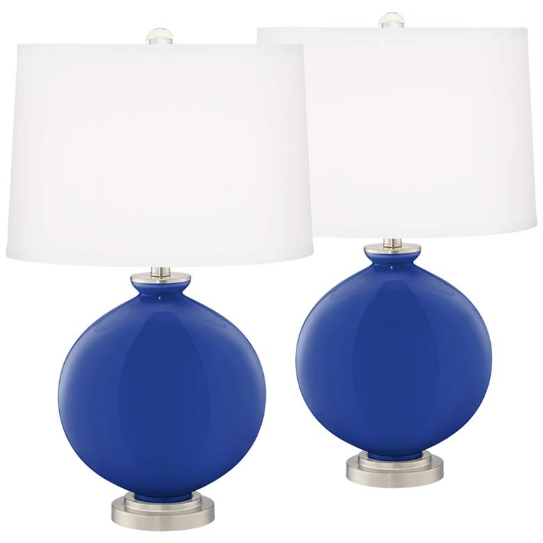 Image 2 Dazzling Blue Carrie Table Lamp Set of 2 with Dimmers