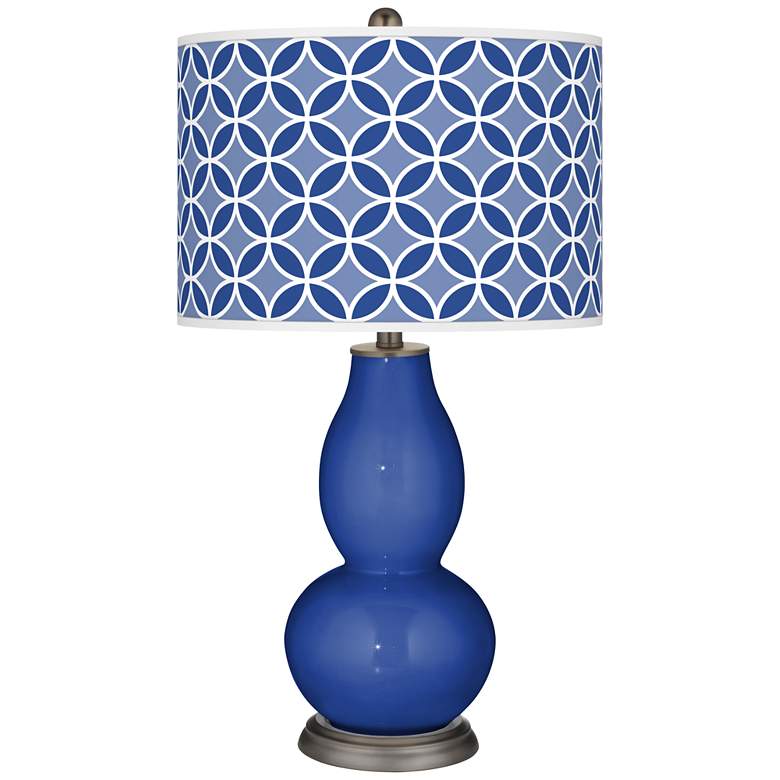 Image 1 Dazzling Blue Circle Rings Double Gourd Table Lamp