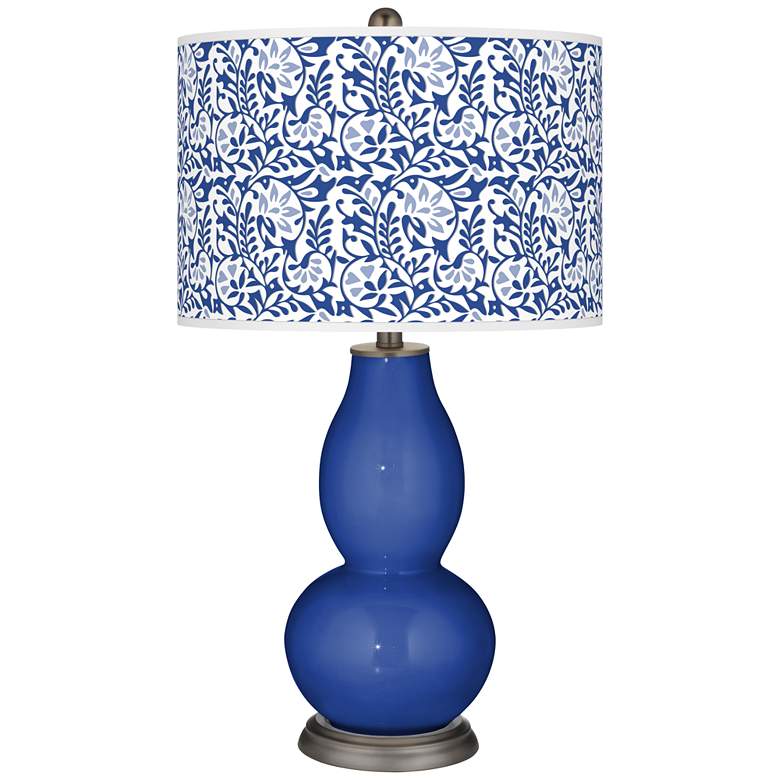 Image 1 Dazzling Blue Gardenia Double Gourd Table Lamp