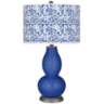 Dazzling Blue Gardenia Double Gourd Table Lamp
