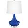 Dazzling Blue Gillan Glass Table Lamp with Dimmer