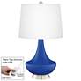 Dazzling Blue Gillan Glass Table Lamp with Dimmer