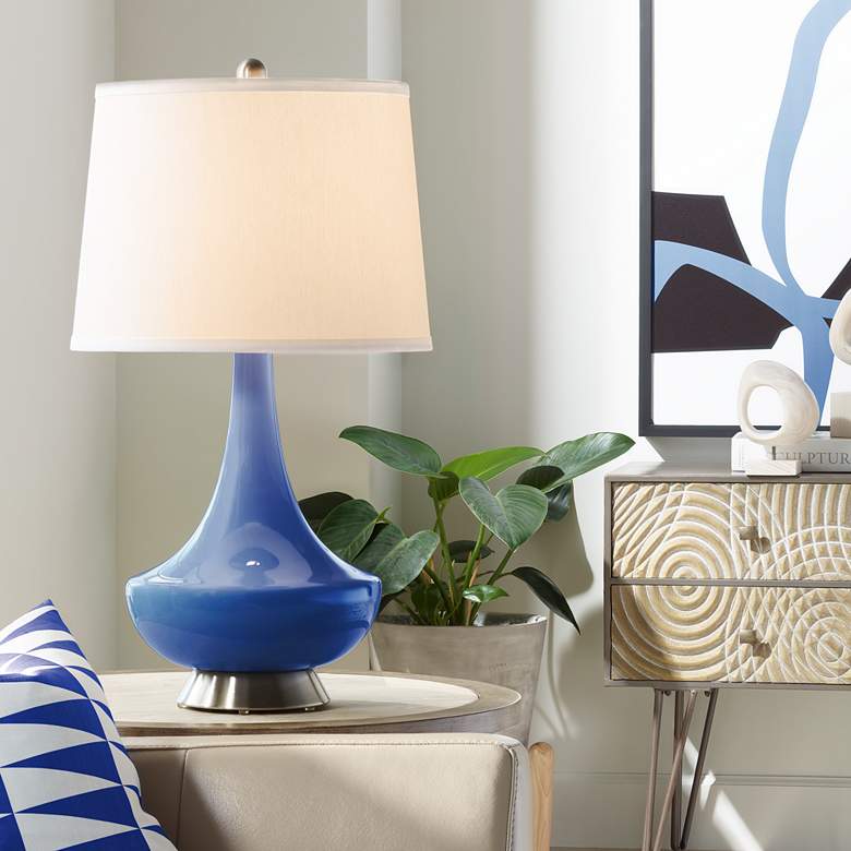 Image 1 Dazzling Blue Gillan Glass Table Lamp