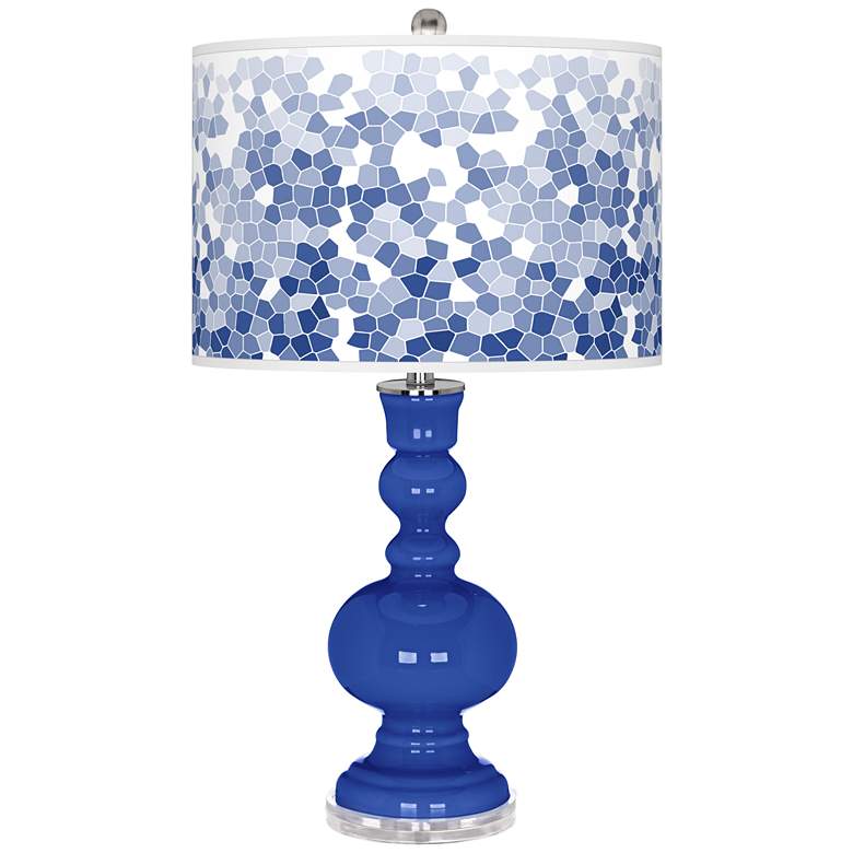 Image 1 Dazzling Blue Mosaic Giclee Apothecary Table Lamp