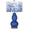 Dazzling Blue Mosaic Giclee Double Gourd Table Lamp
