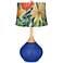 Dazzling Blue Multi-Color Daisies Wexler Table Lamp