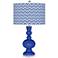 Dazzling Blue Narrow Zig Zag Apothecary Table Lamp