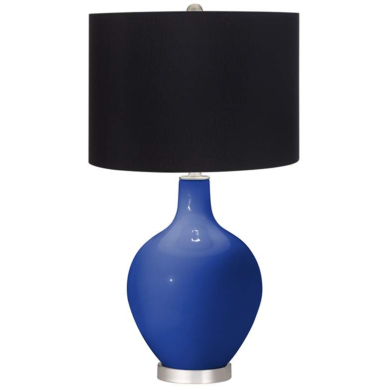 Image 1 Dazzling Blue Ovo Table Lamp with Black Shade
