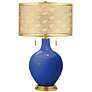 Dazzling Blue Toby Brass Metal Shade Table Lamp