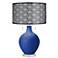 Dazzling Blue Toby Table Lamp With Black Metal Shade