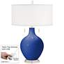 Dazzling Blue Toby Table Lamp with Dimmer