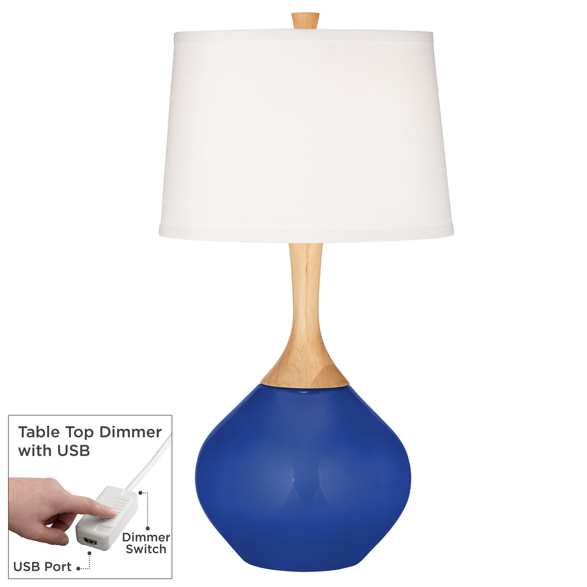 Image Dazzling Blue Wexler Table Lamp with Dimmer