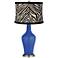Dazzling Blue Zebra Print Shade Anya Table Lamp