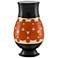 De Luca 16" High Orange and Black Porcelain Decorative Vase