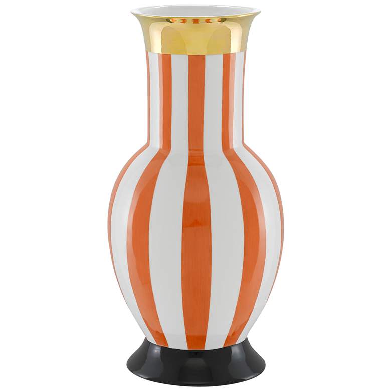 Image 1 De Luca 22 1/4 inchH Orange and White Porcelain Decorative Vase