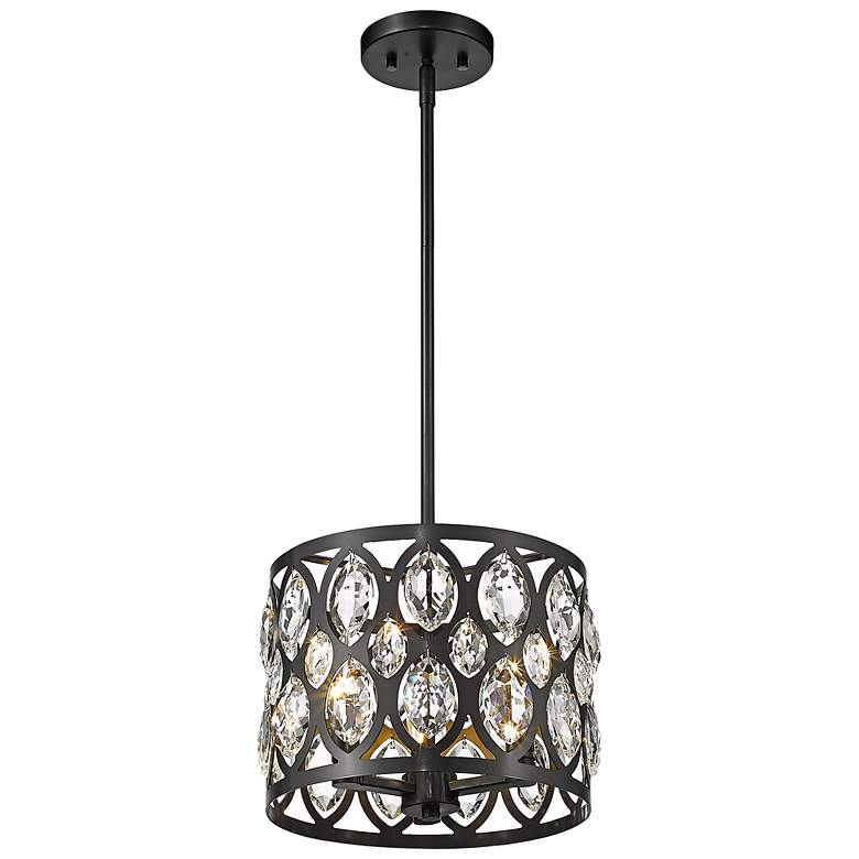 Image 5 Dealey 11 1/4" Wide Matte Black 3-Light Mini-Chandelier more views