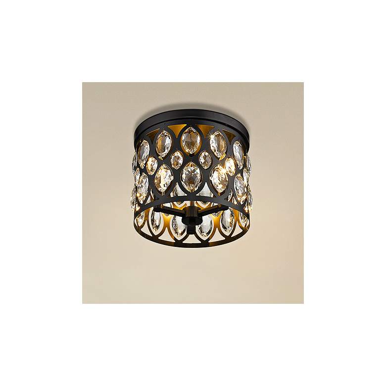 Image 1 Dealey 11 3/4" Wide Matte Black Ceiling Light