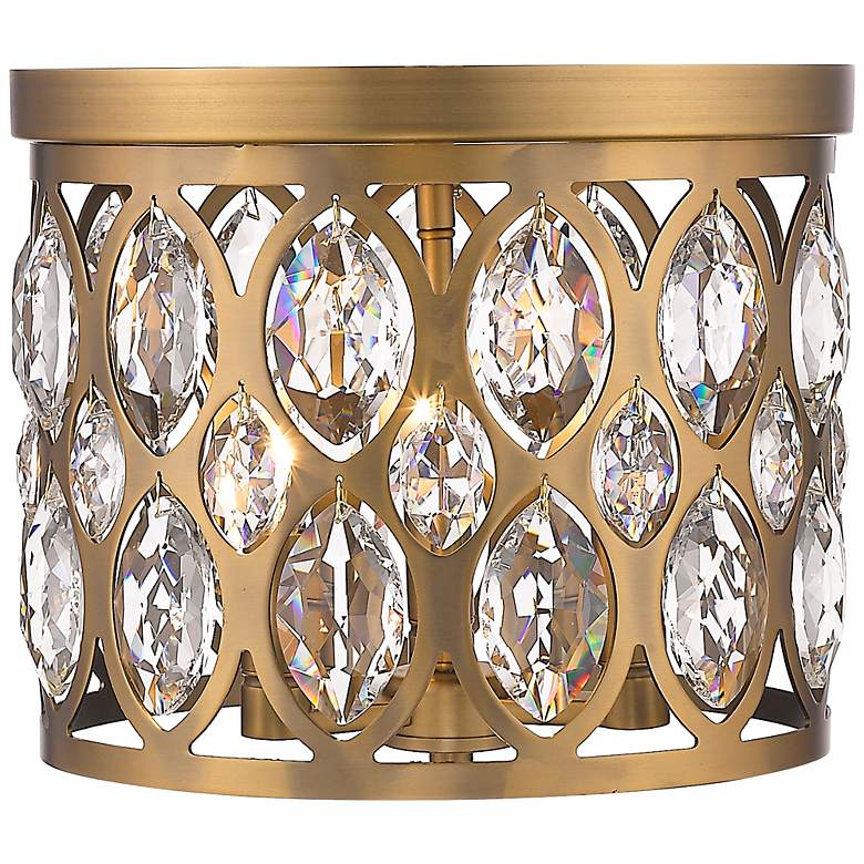 Image 3 Dealey 12" Wide Heirloom Brass 3-Light Ceiling Light