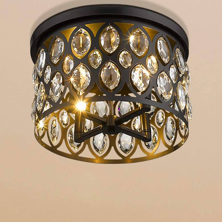 Image 2 Dealey 15 3/4" Wide Matte Black 4-Light Ceiling Light