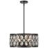 Dealey 19" Wide Crystal Matte Black 5-Light Chandelier