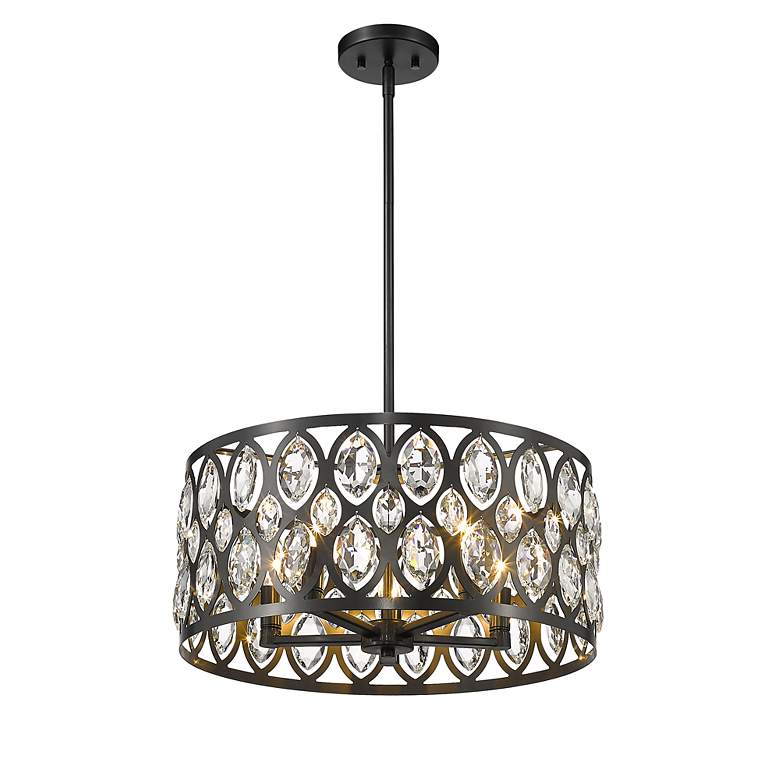 Image 4 Dealey 19 inch Wide Crystal Matte Black 5-Light Chandelier more views